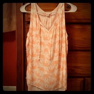 Elephant, Peach/White Tank Top